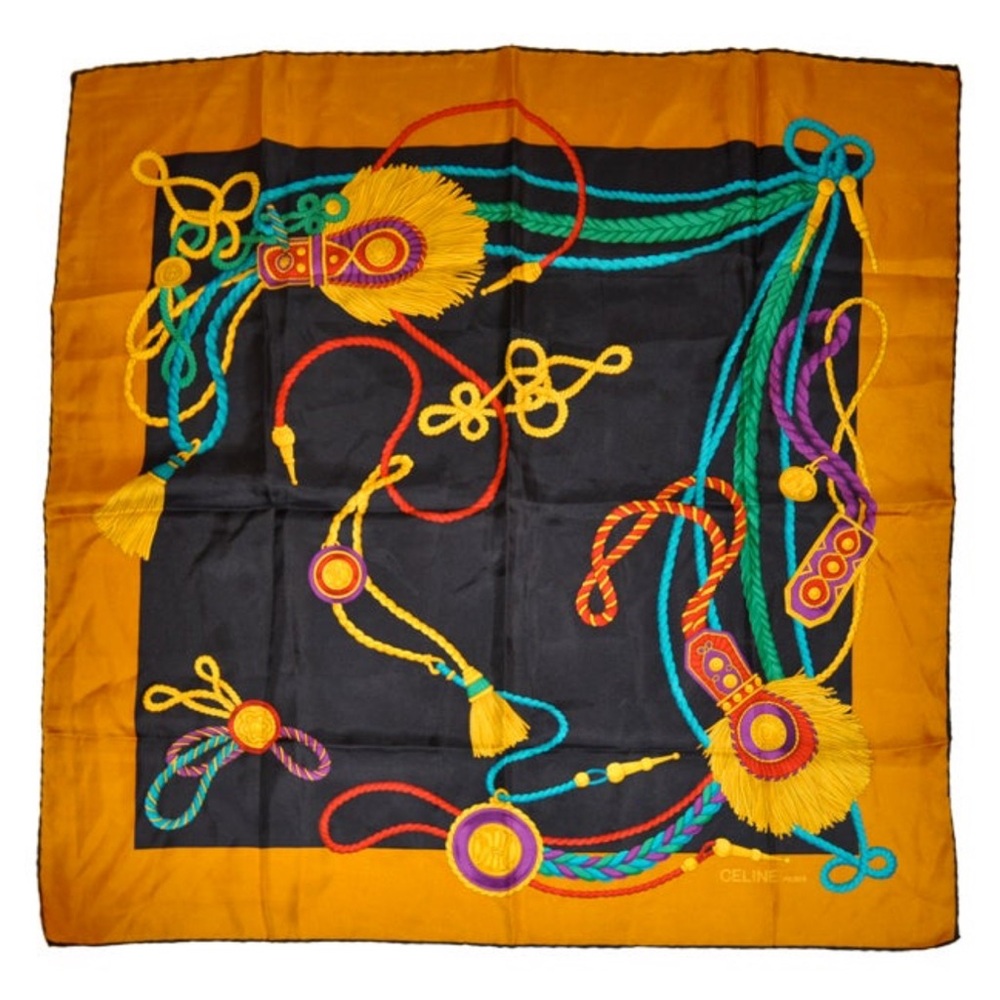 Celine Accessories, Silk Scarf By Celine. Made In Italy. Size 34” By 34”